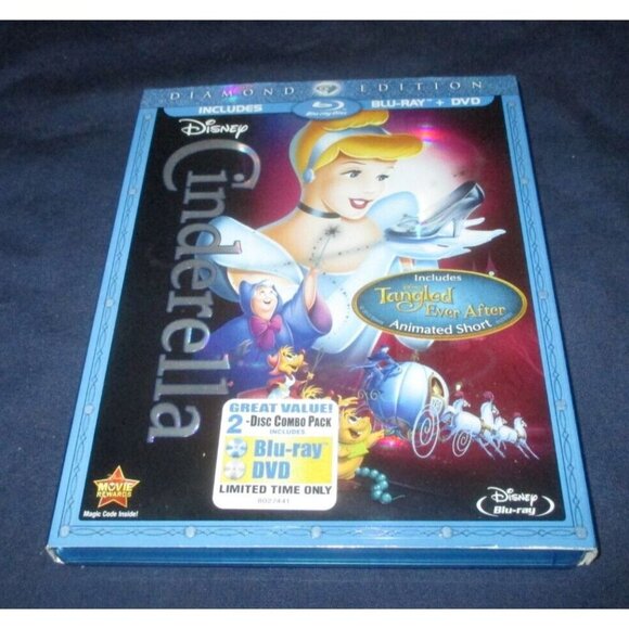 Cinderella (Blu-ray/DVD, 2012, 2-Disc Set, Diamond Edition) w/ slipcover - Picture 1 of 6